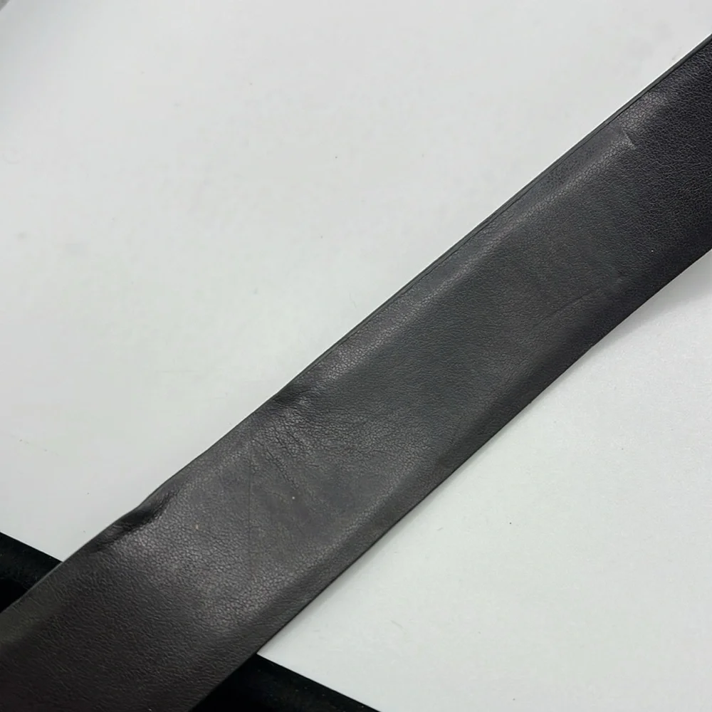 Calvin Klein Reversible Dark Brown Black Leather Belt Silver Mens Size 40